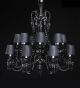 18 Light Black Baccarat Style Chandelier with Shades