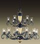 Impero Design Tiered Chandelier With Sinuous Arms And Blown Glass