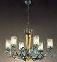 Impero Design Chandelier With Sinuous Arms And Blown Glass