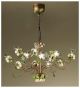 Roseto Design Chandelier With Painted Rose Details & Clear Glass