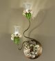 Roseto Design wall lamp With Painted Rose Details & Clear Glass