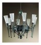 Fiaccole Design 8 Light Chandelier With Cone Shaped Blown Glass