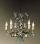 Malva Design Chandelier with Crystal Flowers