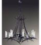 Bamboo Design 8 Light Chandelier With Rings & Leaves To Adorn The Frame