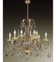 Ottocento Design Chandelier with Hand Worked Metal Frame and Crystals