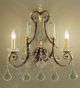 Ottocento Design Wall Lamp with Metal Frame and Clear Crystals