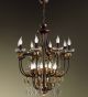 Luna Design Chandelier with Gold Leaf Details