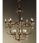 Large Luna Design Chandelier with Gold Leaf Details