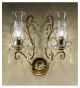 Anfora Design 2 Arm Wall Light with Glass Shade and Crystal Detail