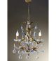 Settecento Design 3 Light Chandelier with Gold Leaf Frame