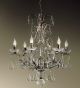 Settecento Design 6 Light Chandelier With Dark Leaf Frame