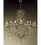 Gold Leaf Frame Settecento Design Chandelier with 12 Lights