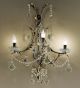 Dark Gold Settecento Design Wall Lamp with Crystal Decorations