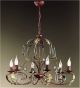 Fiocco Design Curved Chandelier with Leaves and Crystal Detail