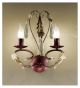 Fiocco Design Wall Lamp with Leaves and Crystal Detail