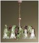 Edera Design 4 Light Chandelier That has hand forged leaves details