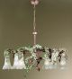 Edera Design 6 Light Chandelier That has hand forged leaves details