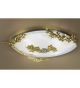 Edera Design 4 Light Flush Chandelier That has hand forged leaves details