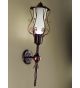 Fiaccole design wall lamp made from a metal frame and cone shaped blown glass