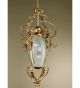 Lanternie design metal chandelier that has hand forged details