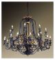 Fiamme Design Black Frame Chandelier with gold details