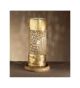 Forme design metal table lamp that has drill & flame cut details