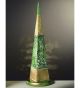 Forme design metal cone table lamp that has drill & flame cut details