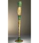 Forme design metal cone floor lamp that has drill & flame cut details