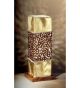 Forme design square metal desk lamp that has drill & flame cut details
