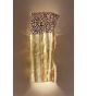 Forme design square metal wall light that has drill & flame cut top details
