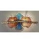 Dec?Design metal wall light with blue & gold murano glass details