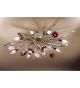 Nontiscordardime design murano glass & hand forged roses flush chandelier