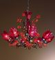 Charm Design blown glass rose detailed chandelier