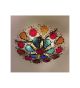 Dec?Design metal flush circular chandelier with murano glass details