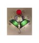 Dec?Design metal wall light with coloured murano glass details