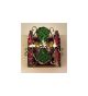 Dec?Design metal flush wall light with coloured murano glass details