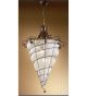 Soffiati design iron cone shaped pendant chandelier with blown glass details