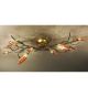 Gru design leaf shaped & murano glass detailed flush chandelier