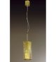 Forme Design gold pendant that has drill, flame cut & glass details
