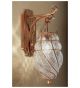 Soffiati design hanging wall light with blown glass inside