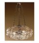 Soffiati design iron frame chandelier with blown glass inside