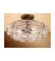 Soffiati design flush chandelier with blown glass inside