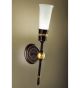 Fiaccole design wall light made from a metal frame and cone shaped blown glass