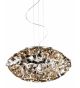 Blown Design Bent Iron and Blown Glass Oval Pendant