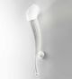Braided Design Blown Glass and Wicker Frame Long Wall Light