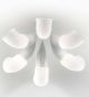 Braided Design Blown Glass and Wicker Frame Flush 6 Light Chandelier
