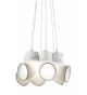 Braided Design Blown Glass with Wicker Frame Chandelier