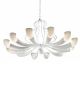 Braided Design Blown Glass with Wicker Frame 12 light Chandelier