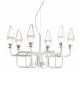Fifty Design Worked Metal and Prism Glass 6 Light Chandelier