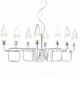 Fifty Design Worked Metal and Prism Glass 8 Light Chandelier